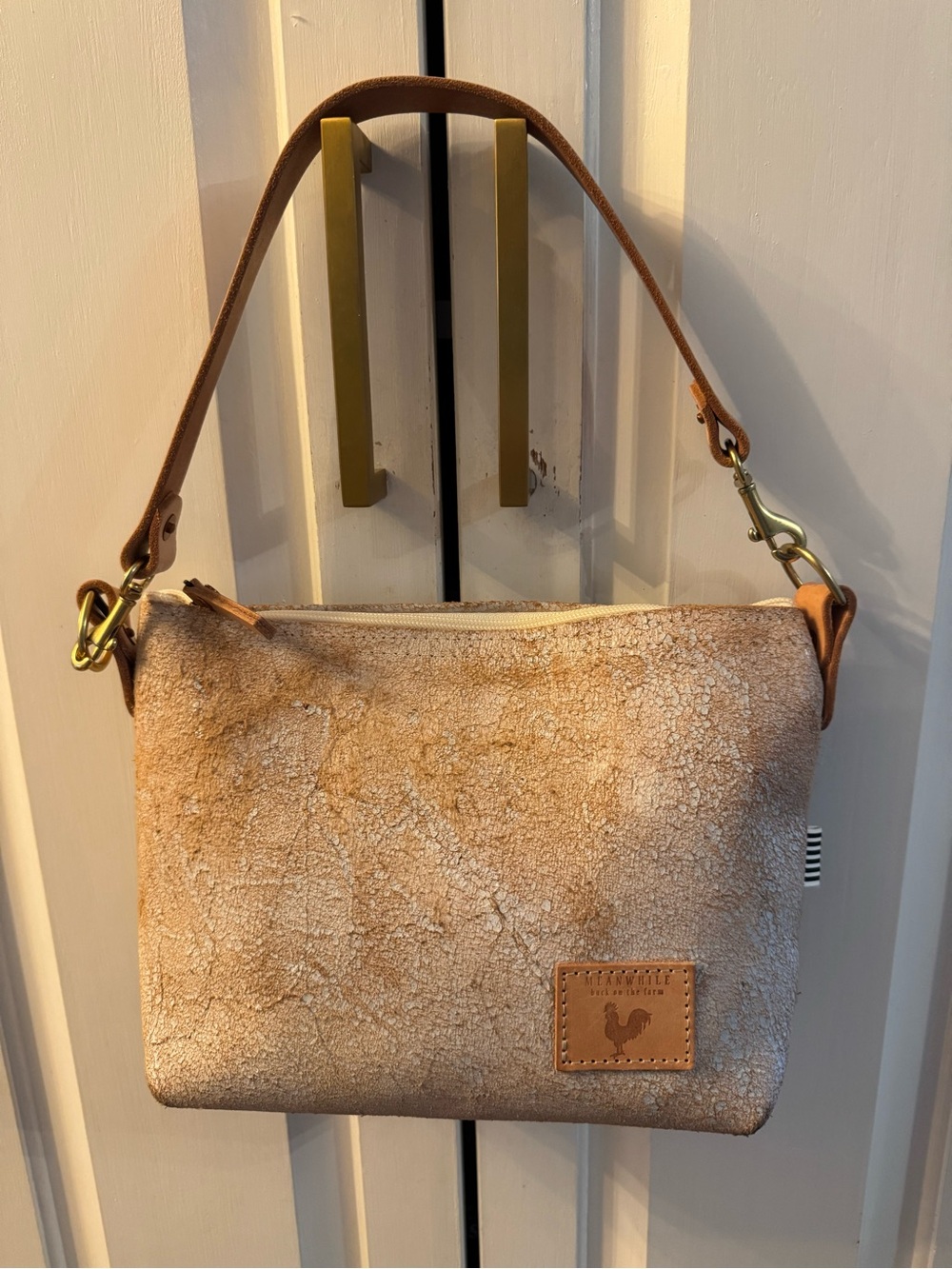 Meanwhile Back On the Farm Birch White Leather handbag